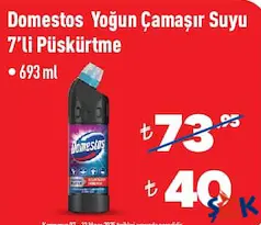 DOMESTOS YOĞUN ÇAMAŞIR SUYU 7'Lİ PÜSKÜRTME 693 ML